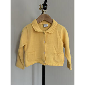 Vintage Mayoral Knitwear Yellow Button Down Pocket Cardigan